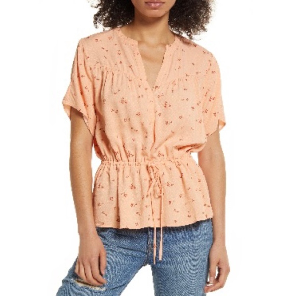 Treasure & Bond Floral Drawstring Waist Top